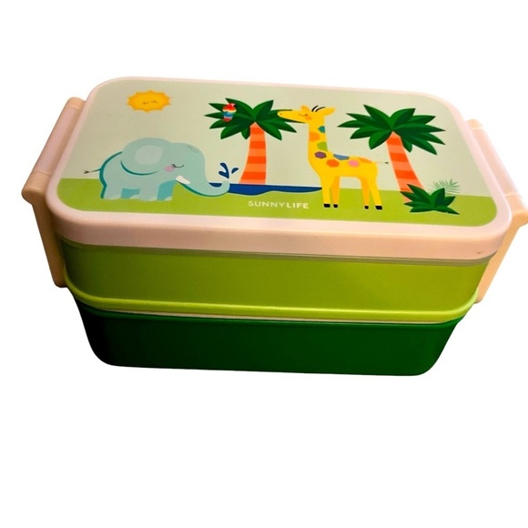 SUNNYLIFE  BENTO BOX SAFARI THEME KIDS 2 Compartment - Picture 1 of 10